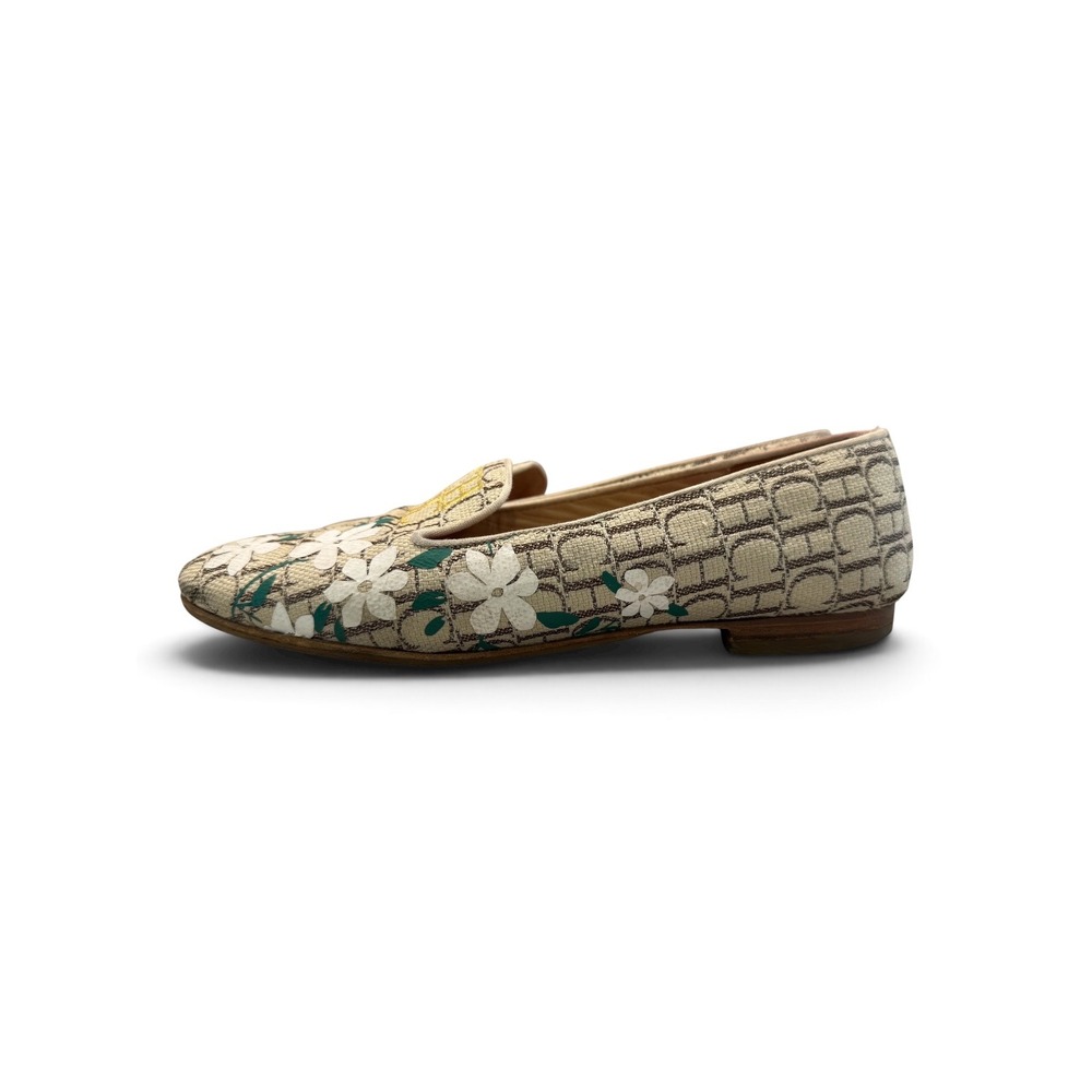 Carolina Herrera Womens CH Monogram Daisy Loafers/Flats 40 (US9.5) *See Details*